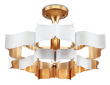 Currey and Company - 9000-0856 - One Light Chandelier - Grand Lotus - Sugar White/Contemporary Gold Leaf
