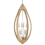 Currey and Company - 9000-0836 - Eight Light Chandelier - Menorca - Contemporary Silver Leaf/Smokewood/Natural Rope