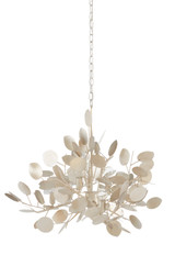 Currey and Company - 9000-0817 - Six Light Chandelier - Lunaria - Contemporary Silver Leaf