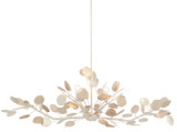 Currey and Company - 9000-0816 - Six Light Chandelier - Lunaria - Contemporary Silver Leaf
