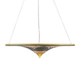 Currey and Company - 9000-0797 - Three Light Chandelier - Canaan - Contemporary Gold Leaf/Distressed Black/Distressed White
