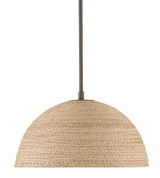 Currey and Company - 9000-0790 - One Light Pendant - Tobago - Bronze Gold/Sugar White/Natural Rope
