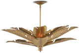 Currey and Company - 9000-0544 - Six Light Semi-Flush Mount - Tropical - Vintage Brass