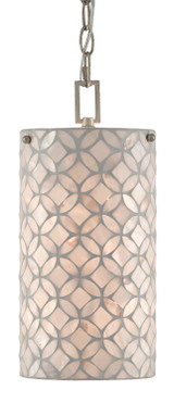 Currey and Company - 9000-0490 - One Light Pendant - Ellison - Pearl/Antique Silver Leaf