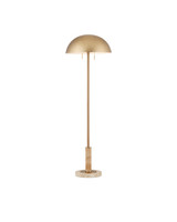 Currey and Company - 8000-0151 - Two Light Floor Lamp - Miles - Brass/Natural