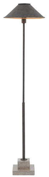 Currey and Company - 8000-0016 - One Light Floor Lamp - Fudo - Mole Black/Contemporary Gold Leaf/Polished Concrete