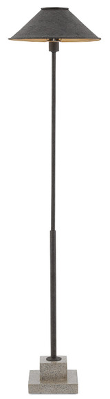 Currey and Company - 8000-0016 - One Light Floor Lamp - Fudo - Mole Black/Contemporary Gold Leaf/Polished Concrete