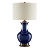 Currey and Company - 6000-0841 - One Light Table Lamp - Lilou - Blue/Antique Brass