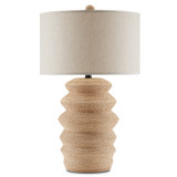 Currey and Company - 6000-0798 - One Light Table Lamp - Kavala - Natural/Satin Black