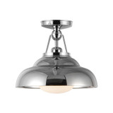 Alora - SF344012PNGO - One Light Semi-Flush Mount - Palmetto - Polished Nickel/Glossy Opal