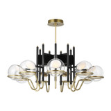 Visual Comfort Modern - 700CRBY9BNB-LED927-277 - LED Chandelier - Crosby - Glossy Black/Natural Brass