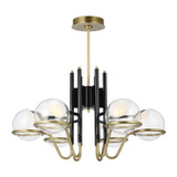Visual Comfort Modern - 700CRBY6BNB-LED927-277 - LED Chandelier - Crosby - Glossy Black/Natural Brass