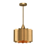 Alora - PD528412AG - One Light Pendant - Plisse - Aged Gold