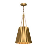 Alora - PD528012AG - One Light Pendant - Plisse - Aged Gold