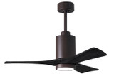Matthews Fan Company - PA3-TB-BK-42 - 42Ceiling Fan - Patricia - Textured Bronze