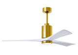 Matthews Fan Company - PA3-BRBR-MWH-60 - 60Ceiling Fan - Patricia - Brushed Brass