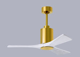 Matthews Fan Company - PA3-BRBR-MWH-42 - 42Ceiling Fan - Patricia - Brushed Brass