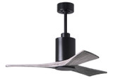 Matthews Fan Company - PA3-BK-BW-52 - 52Ceiling Fan - Patricia - Matte Black