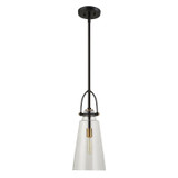 Uttermost - 21562 - One Light Pendant - Saugus - Black With Antique Brass