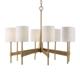 Uttermost - 21372 - Eight Light Chandelier - Lautoka - Warm Brass With Rattan Wrap