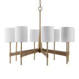 Uttermost - 21372 - Eight Light Chandelier - Lautoka - Warm Brass With Rattan Wrap