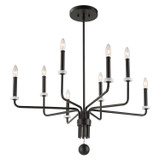 Uttermost - 21353 - Eight Light Chandelier - Ebony - Matte Black With White Marble
