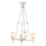 Alora - PD338422PNAR - Four Light Pendant - Lucian - Polished Nickel/Alabaster