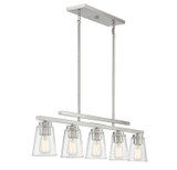 Savoy House - 1-1023-5-SN - Five Light Linear Chandelier - Calhoun - Satin Nickel