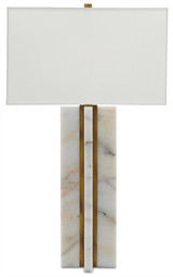 Currey and Company - 6000-0250 - One Light Table Lamp - Khalil - Marble/Antique Brass