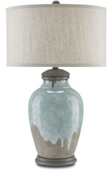 Currey and Company - 6000-0057 - One Light Table Lamp - Chatswood - Blue-Green/Gray/Hiroshi Gray