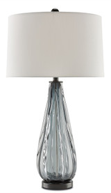 Currey and Company - 6000-0027 - One Light Table Lamp - Nightcap - Blue-Gray/Clear/Black