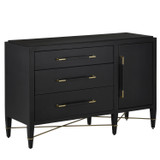 Currey and Company - 3000-0250 - Chest - Verona - Black Lacquered Linen/Champagne