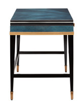 Currey and Company - 3000-0208 - Desk - Kallista - Dark Sapphire/Caviar Black/Antique Brass