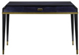 Currey and Company - 3000-0123 - Desk - Kallista - Dark Sapphire/Caviar Black/Antique Brass