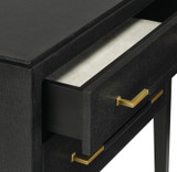 Currey and Company - 3000-0036 - Nightstand - Verona - Black Lacquered Linen/Champagne