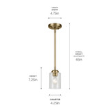 Kichler - 44032NBR - One Light Mini Pendant - Winslow - Natural Brass
