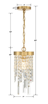 Crystorama - WIN-210-GA-CL-MWP - One Light Pendant - Winfield - Antique Gold