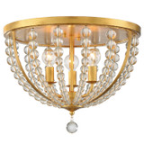 Crystorama - ROX-A9000-GA - Three Light Flush Mount - Roxy - Antique Gold
