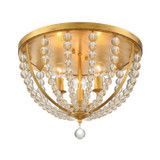 Crystorama - ROX-A9000-GA - Three Light Flush Mount - Roxy - Antique Gold