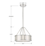 Crystorama - KEN-8303-PN - Three Light Pendant - Kendal - Polished Nickel