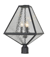 Crystorama - GLA-9709-WT-BC - Three Light Outdoor Post Mount - Glacier - Black Charcoal