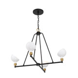 Crystorama - GIG-814-BK-AG - Four Light Chandelier - Gigi - Black / Aged Brass