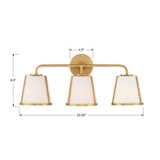 Crystorama - FUL-913-GA - Three Light Bath - Fulton - Antique Gold