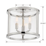 Crystorama - DEV-B8003-PN_CEILING - Three Light Semi Flush Mount - Devon - Polished Nickel
