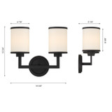 Crystorama - BRY-8002-BF - Two Light Wall Sconce - Bryant - Black Forged