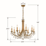 Crystorama - 8828-GA-CL-S - Eight Light Chandelier - Bridgehampton - Antique Gold