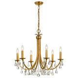 Crystorama - 8826-GA-CL-MWP - Six Light Chandelier - Bridgehampton - Antique Gold