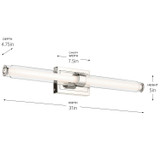 Kichler - 55239PNLED - LED Linear Bath - Laurene - Polished Nickel