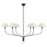 Visual Comfort Signature - AL 5006BZ/CHC-L - LED Chandelier - Griffin - Bronze and Chocolate Leather