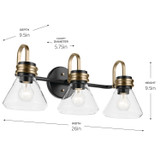 Kichler - 55155BKCLR - Three Light Bath - Farum - Black